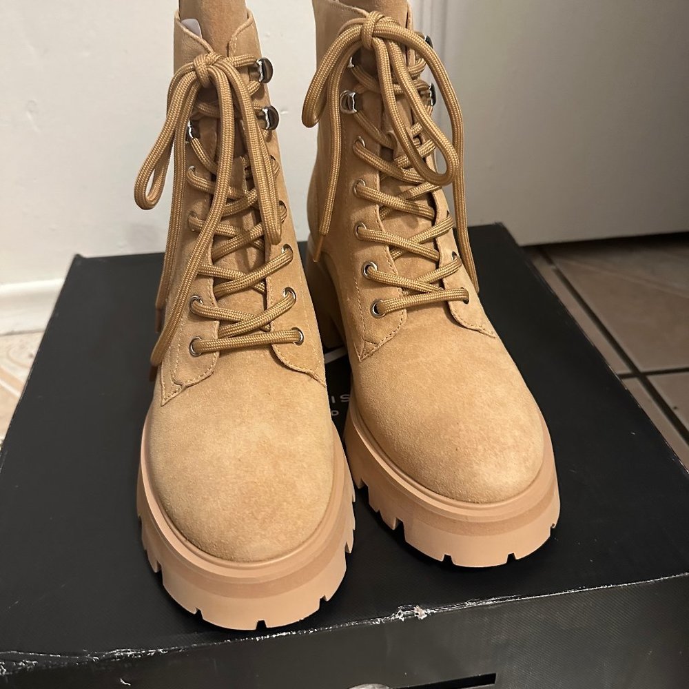 Marc Fisher Ml Lucien Combat Boot Light Natural (… - image 2